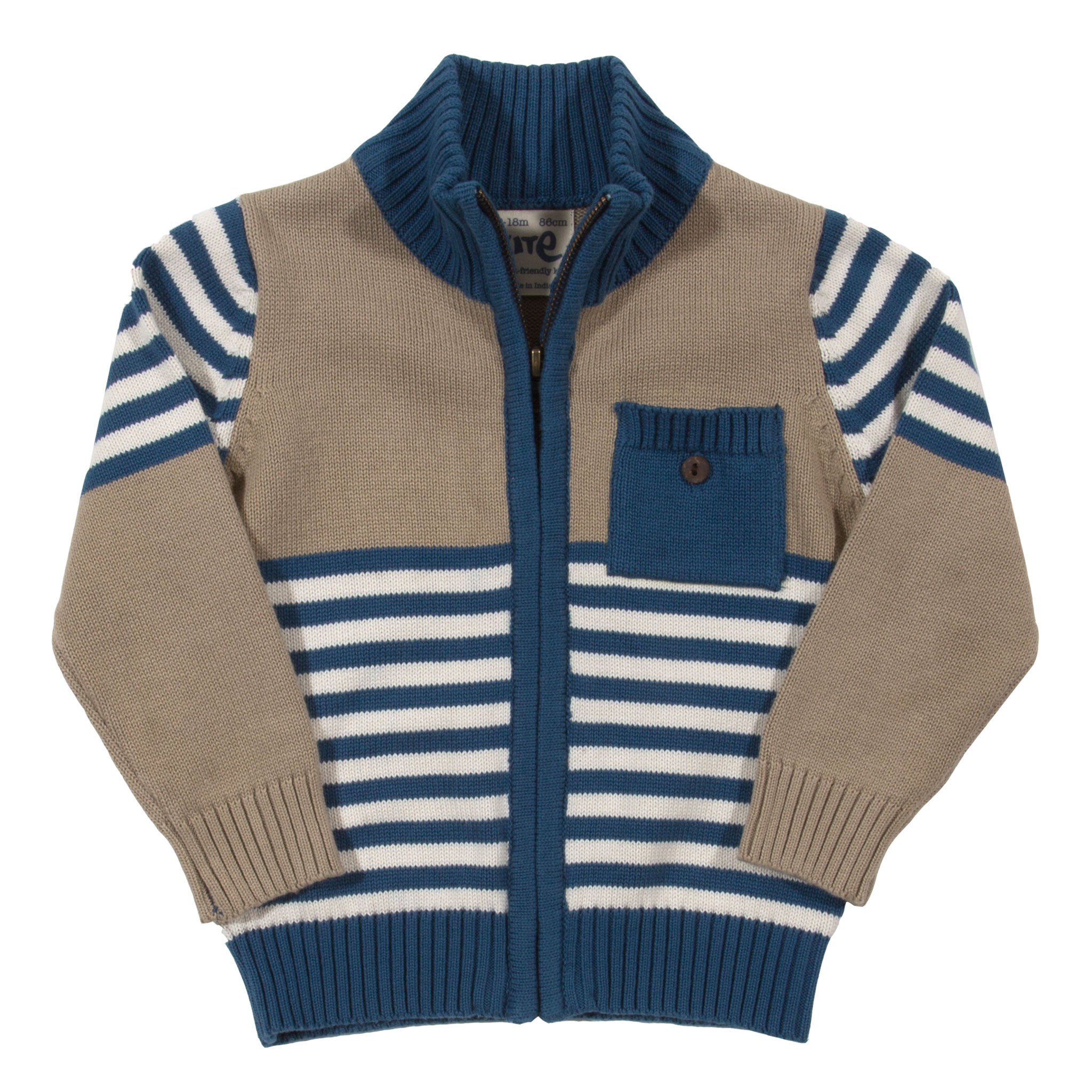 Organic Cotton Zipped Cardigan